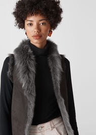 Sheepskin Reversible Gilet Grey