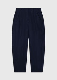 Petite Linen Barrel Leg Trouser