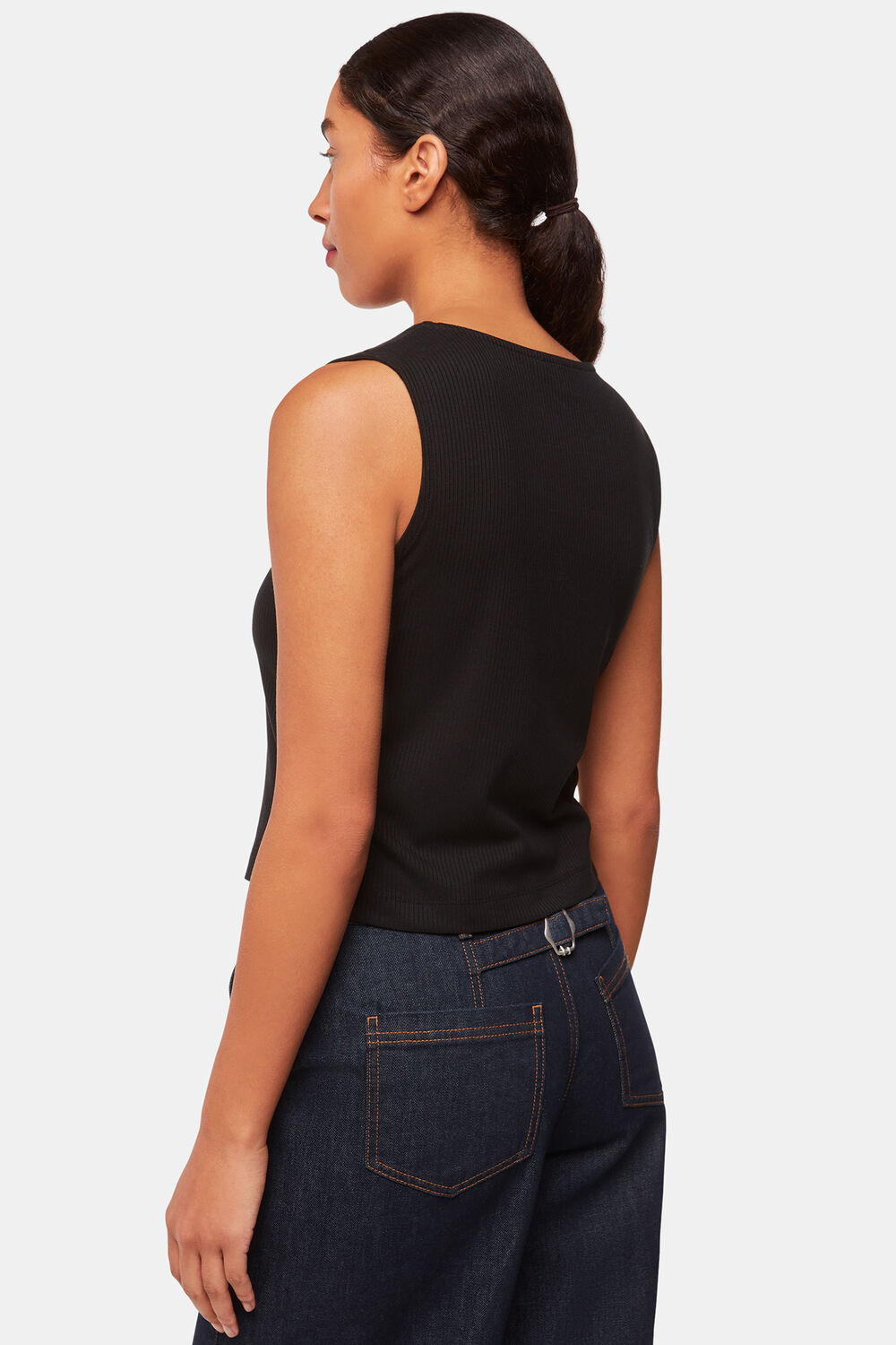 Button Front Rib Tank