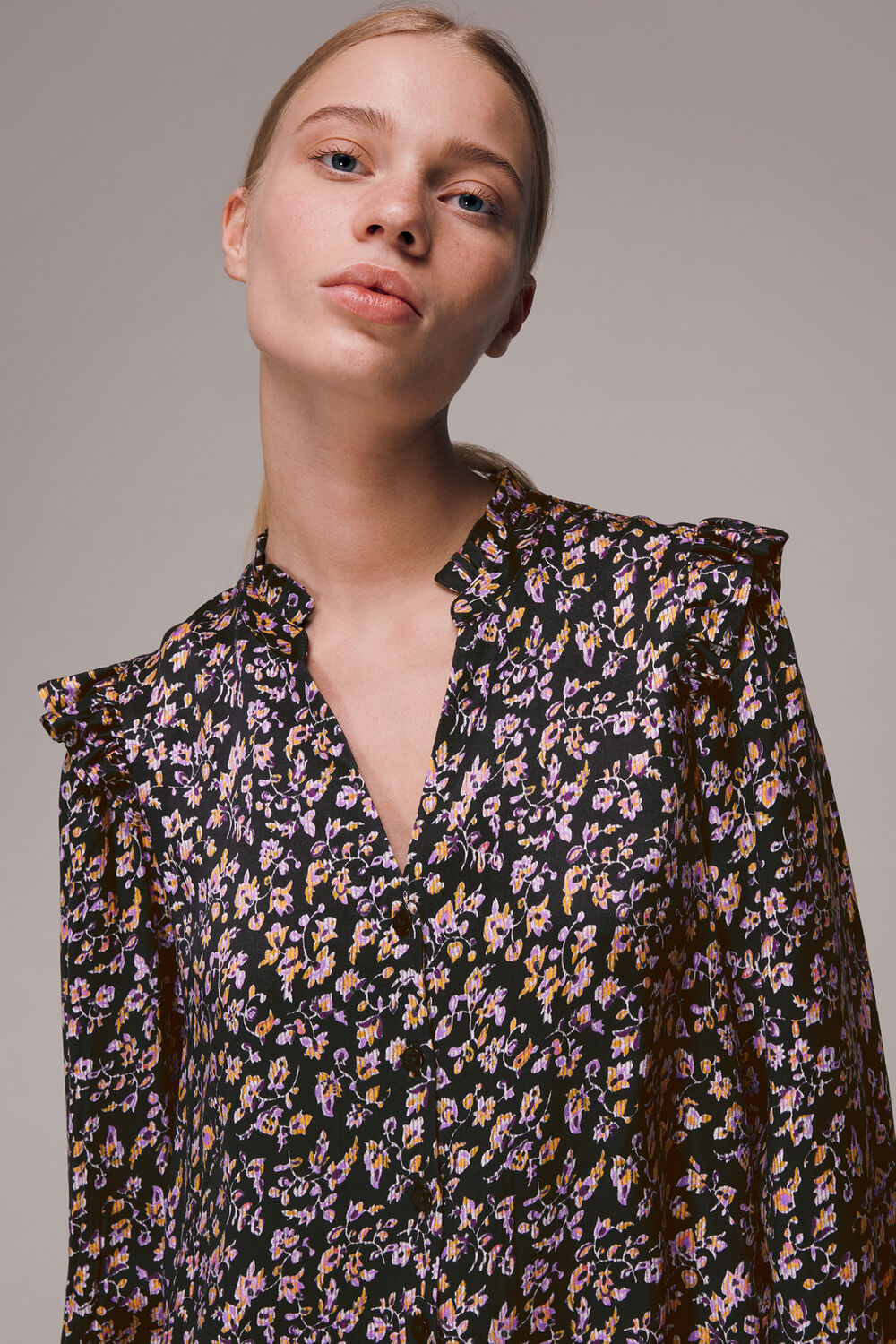 Trailing Floral Frill Dress