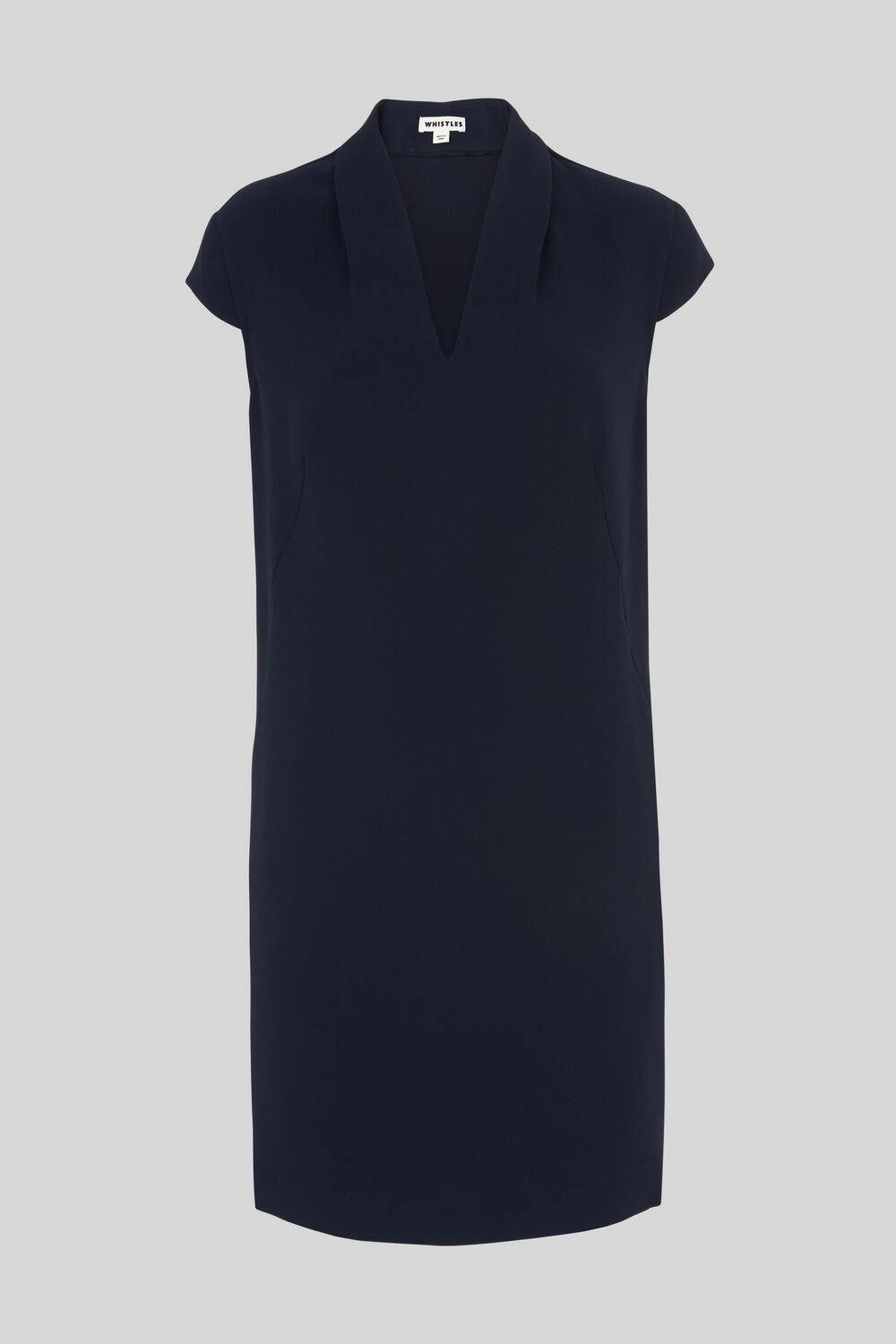 Paige V Neck Crepe Dress Navy