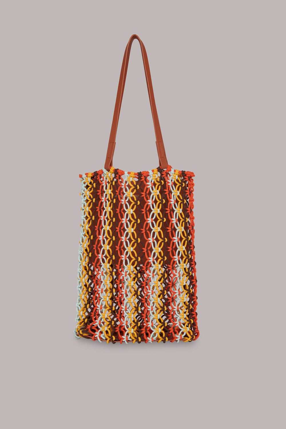 Multicolour Chaya Striped Crochet Tote Bag