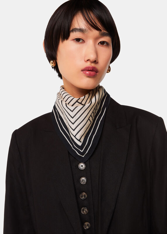 Ivory Angled Stripe Neckerchief