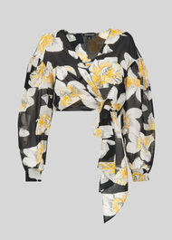 Rika Floral Silk Wrap Top