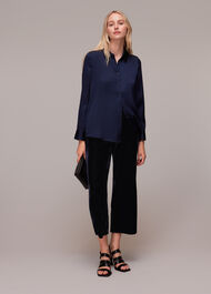 Velvet Wide Leg Crop Trouser