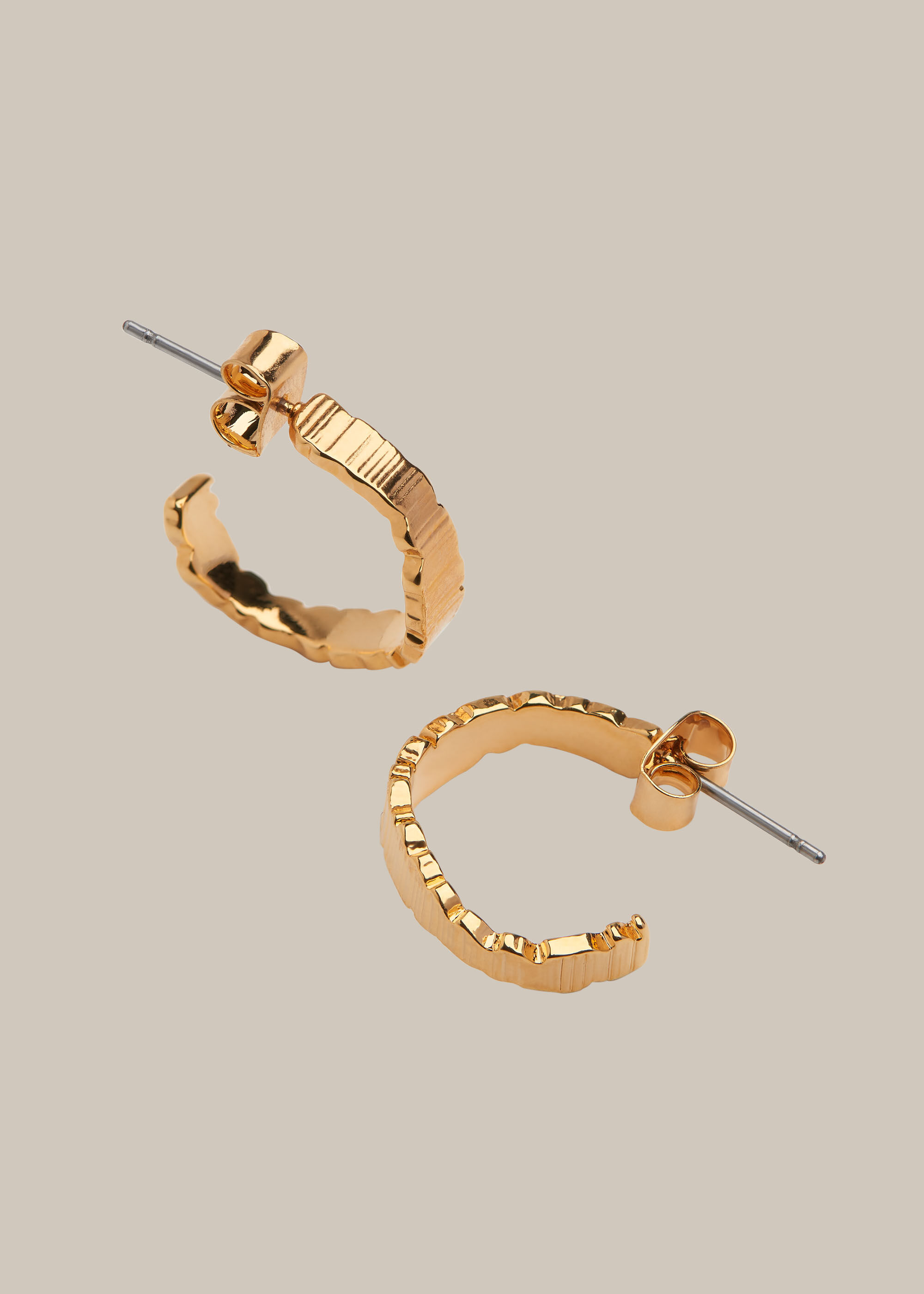 Gold textured best sale hoops