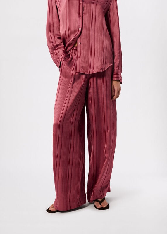 Pink Stripe Satin Trouser