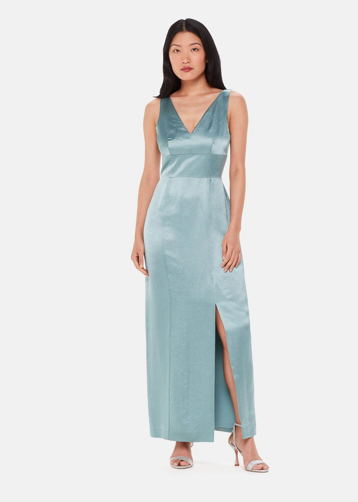 Danielle Satin Maxi Gown (Sage) main image 1
