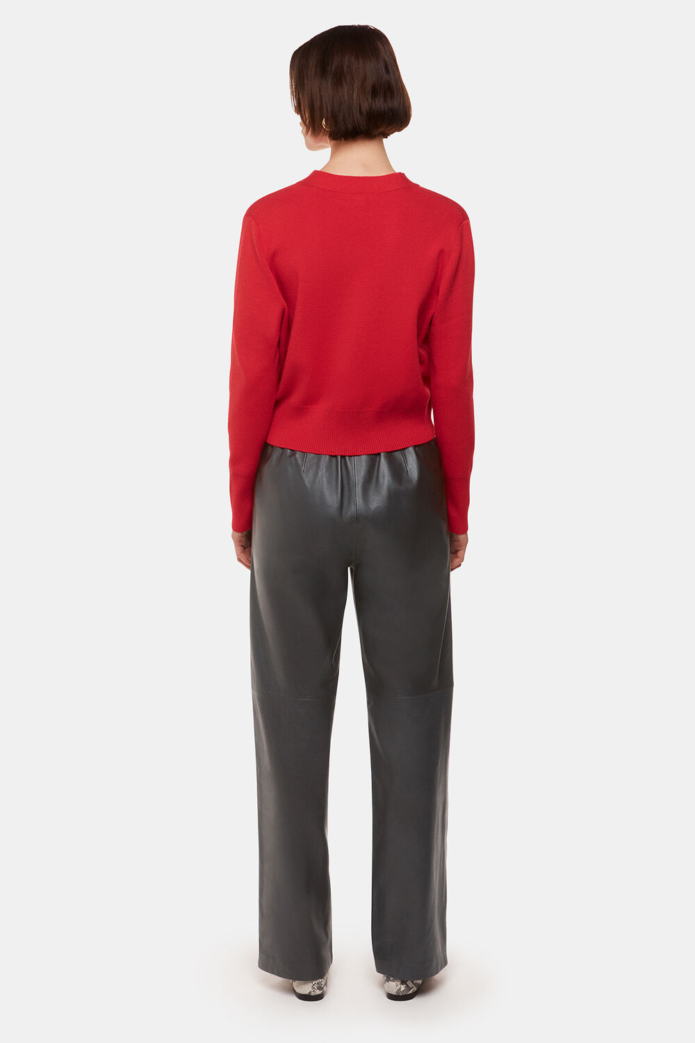 Elasticated  Leather Trouser