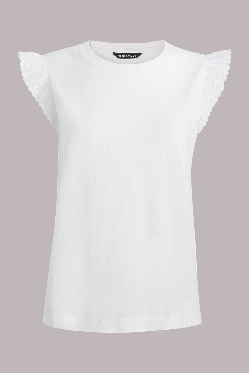 Broderie Frill Sleeve Tee