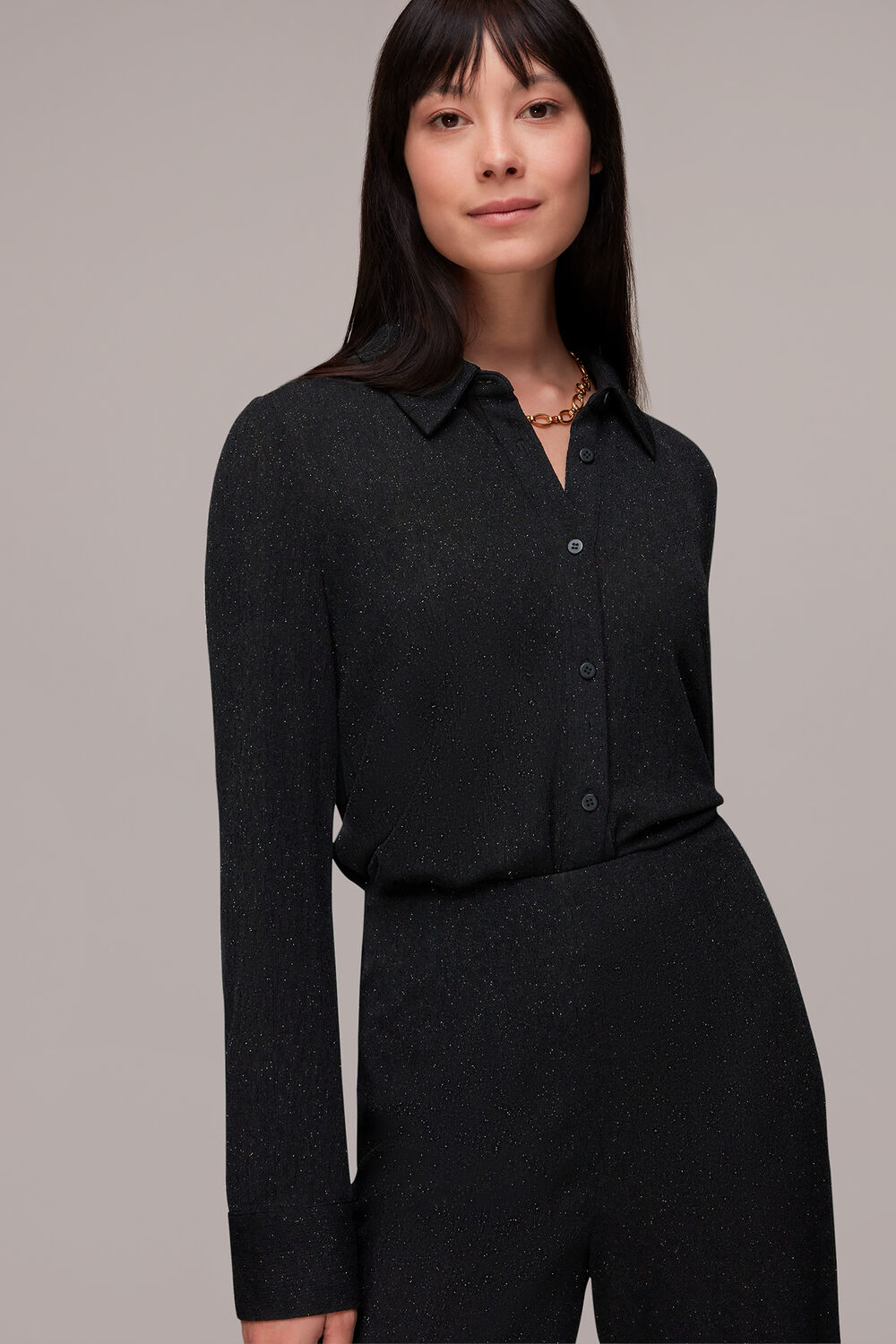 Black Sparkle Cropped Trouser