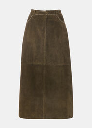 Suede Studded Column Skirt