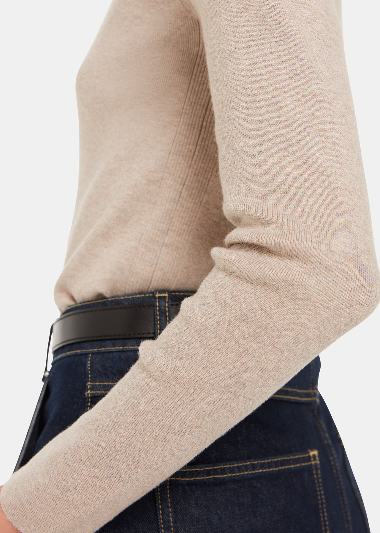 Keyhole Back Crew Neck Knit