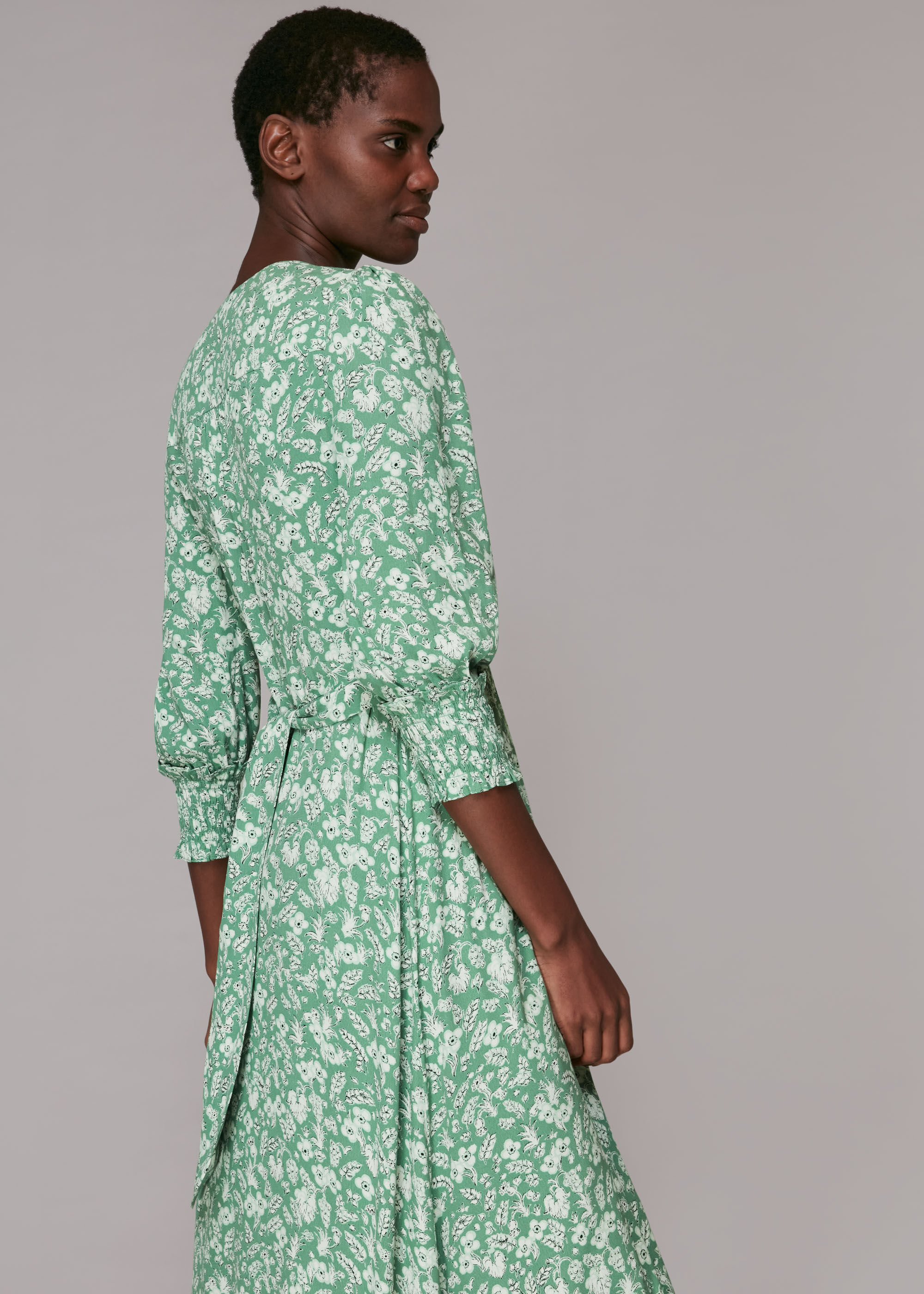 Whistles green floral dress hot sale