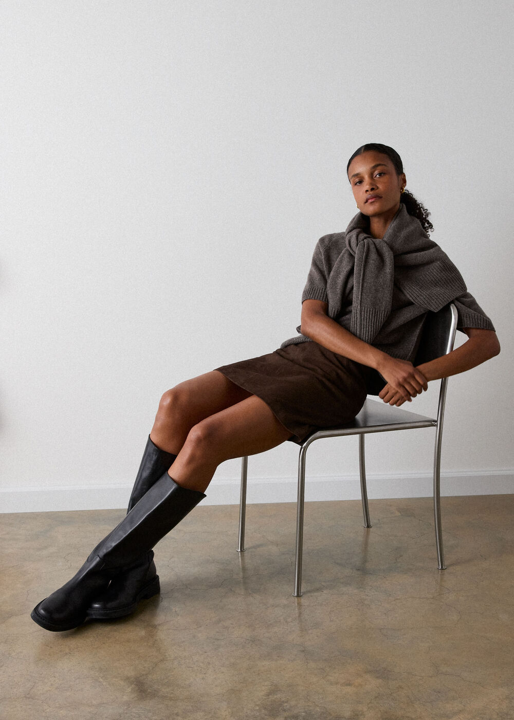 Suede A Line Skirt
