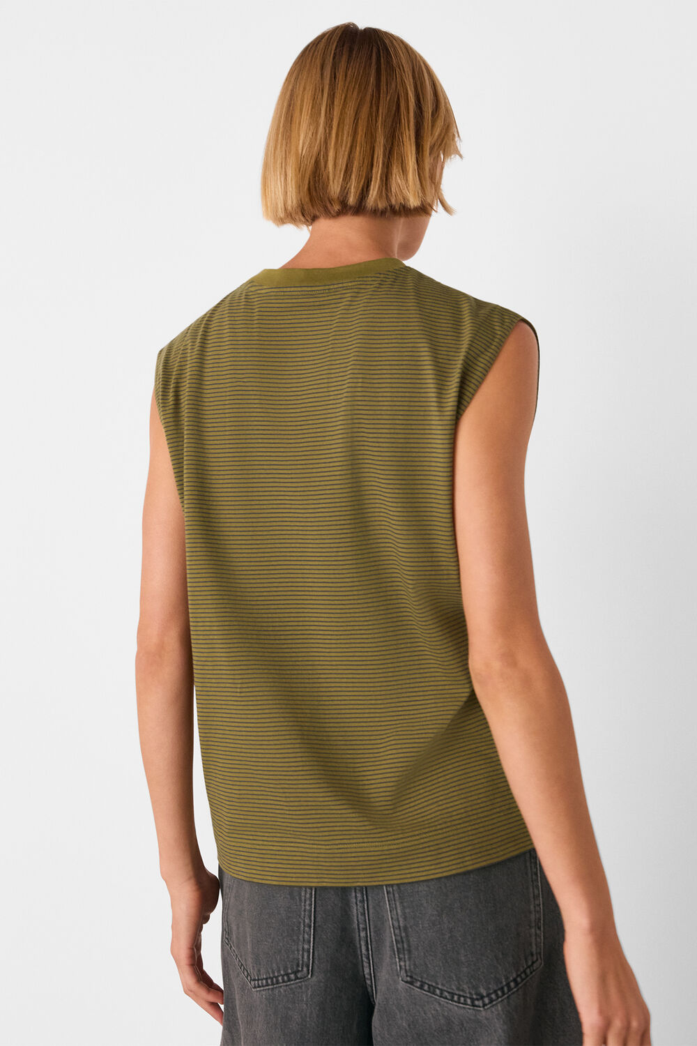 Edie Stripe Sleeveless Vest