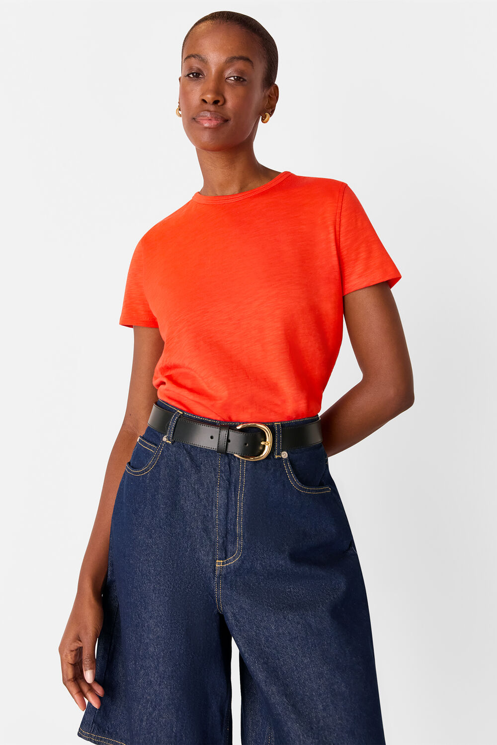 Red Posie Double Trim Tee