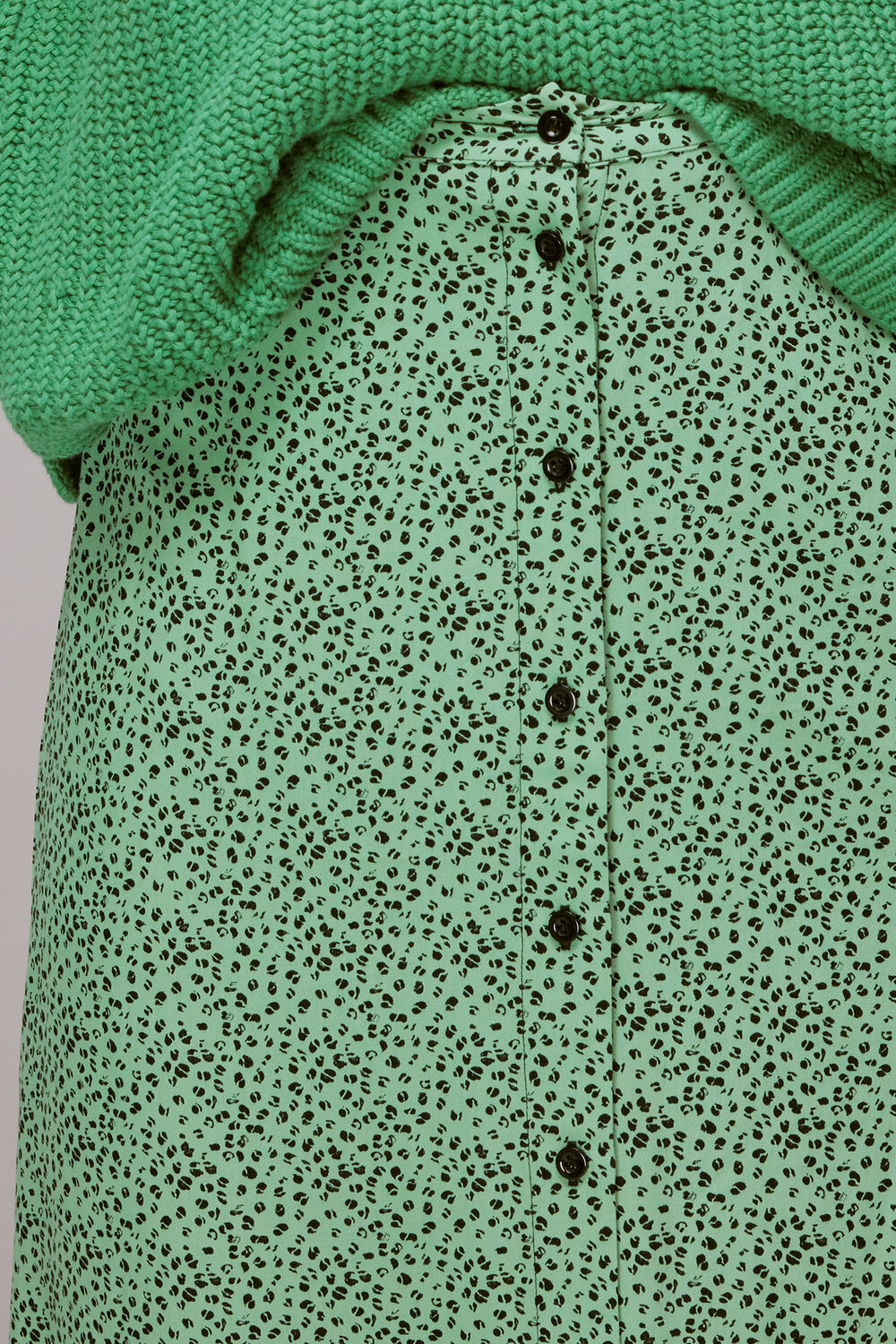 Ink Leopard Button Front Skirt