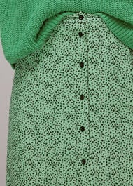 Ink Leopard Button Front Skirt