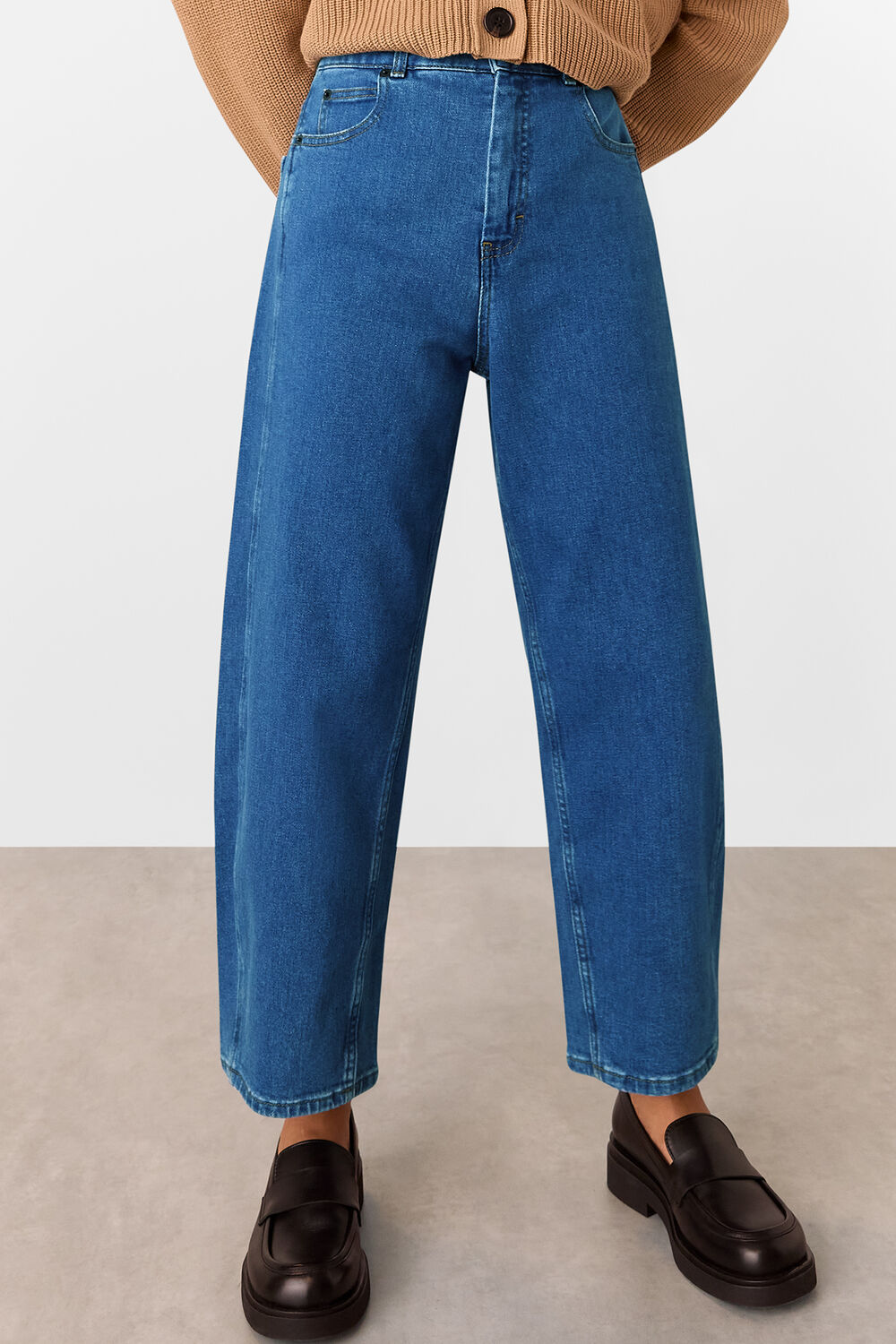 Denim Petite Stretch Barrel Leg Jean