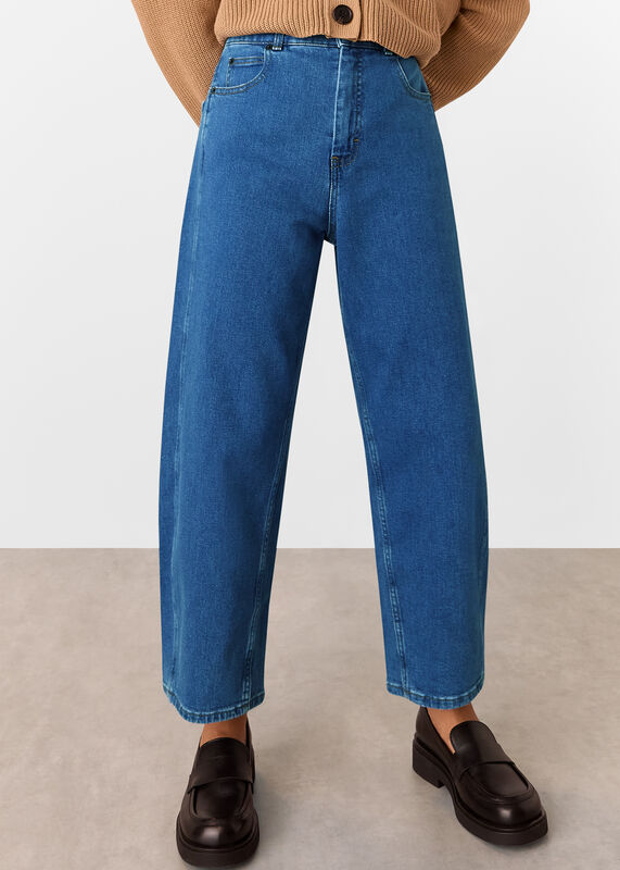 Denim Petite Stretch Barrel Leg Jean