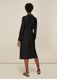 Premium Jersey Belted Dress Black