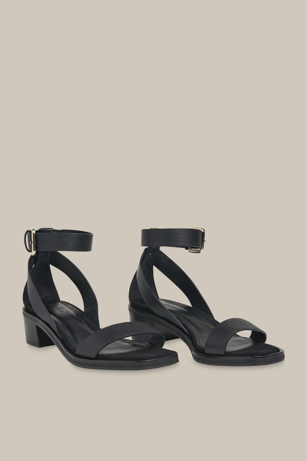 Black Campbell Mid Block Sandal