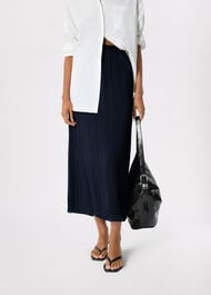 Plisse Column Midi Skirt