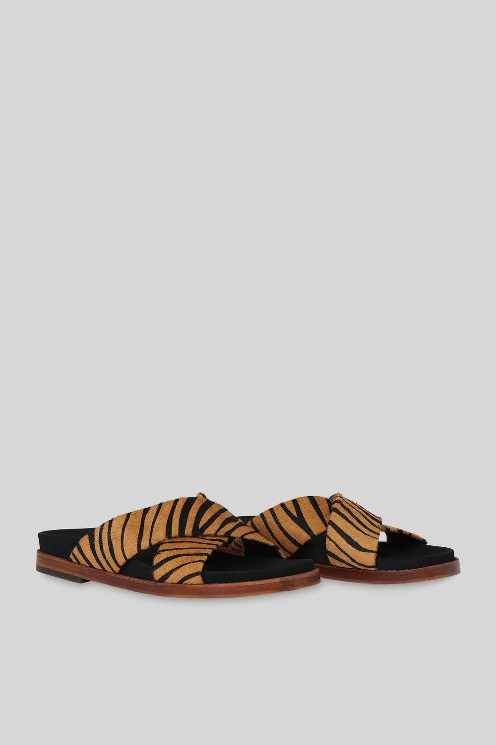 Hester Cross Strap Slider Zebra Print