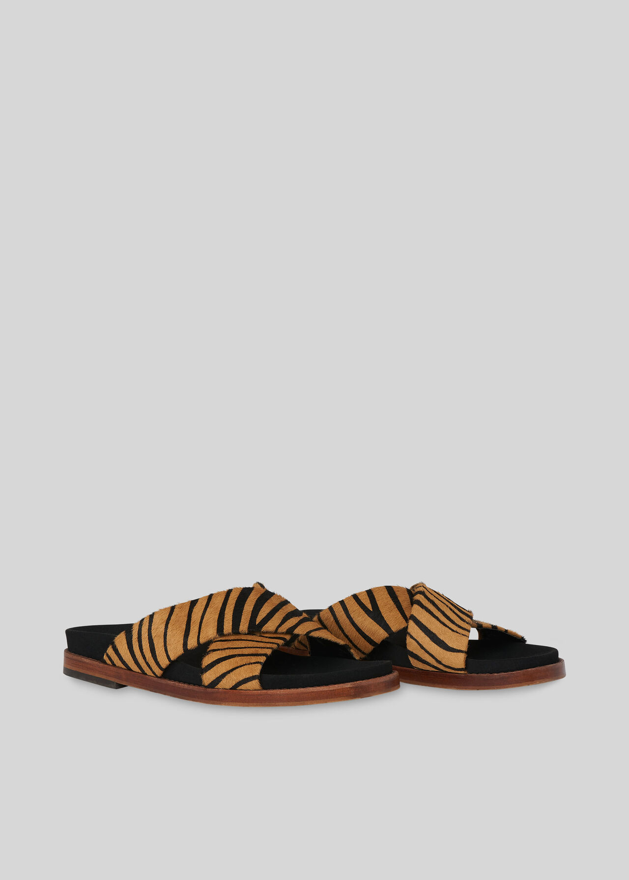 Hester Cross Strap Slider Zebra Print