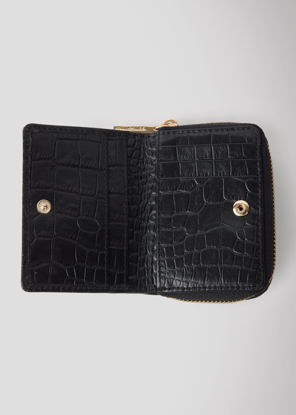 Shiny Croc Koa Compact Purse