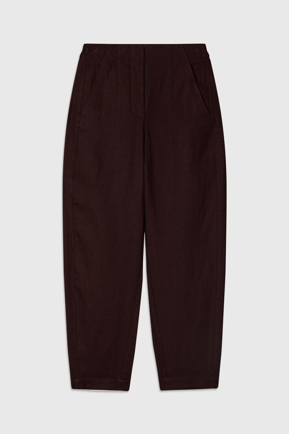 Linen Barrel Leg Trouser