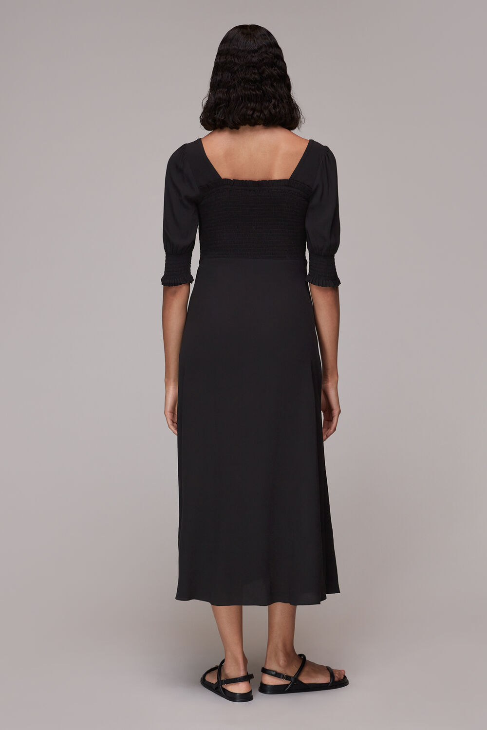 Luna Shirred Bodice Midi Dress