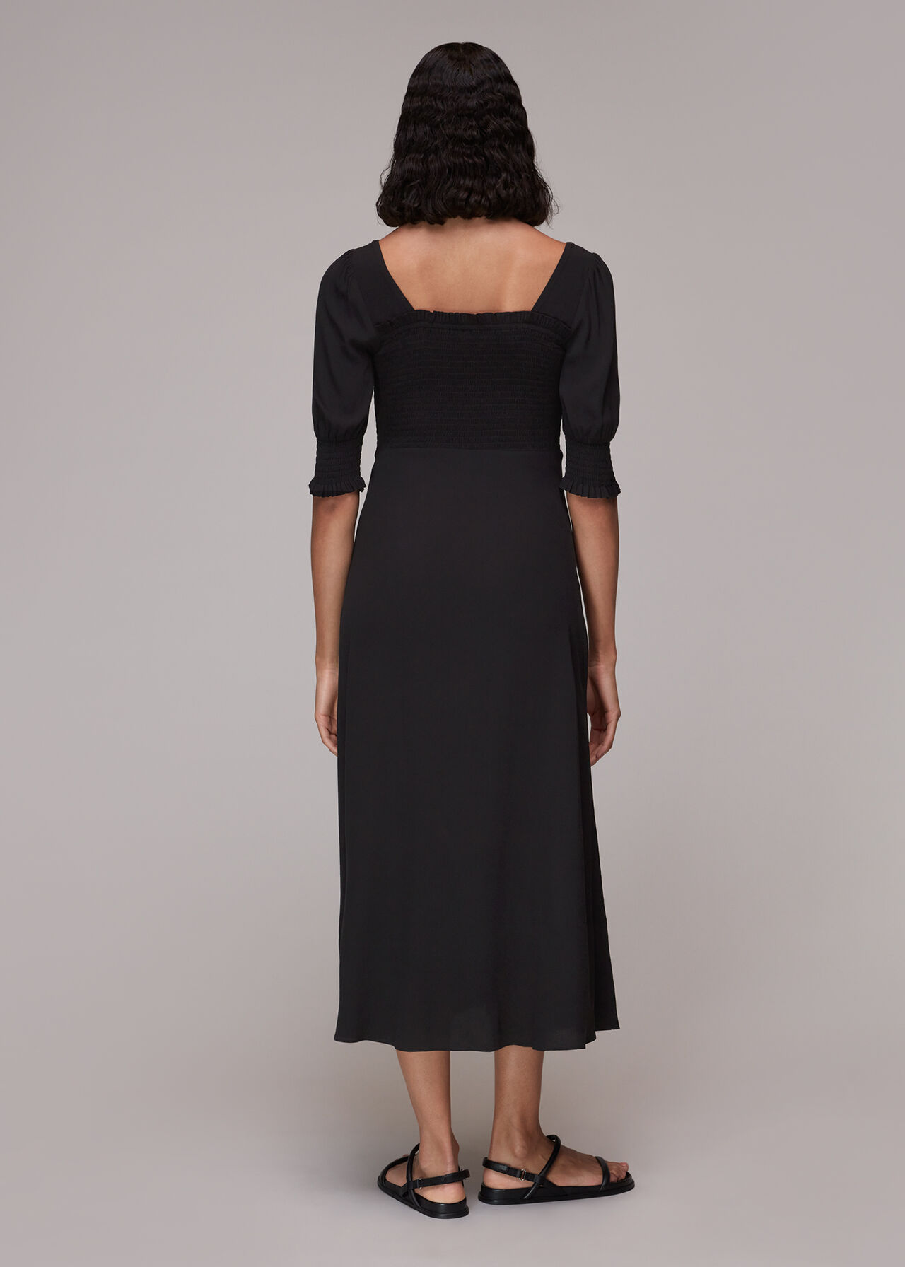 Luna Shirred Bodice Midi Dress