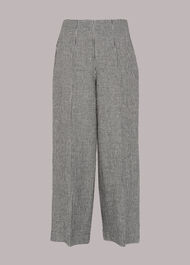 Checked Linen Crop Trouser