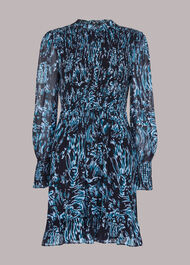 Wood Tiger Shirred Dress