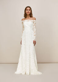 Melba Bardot Wedding Dress Ivory
