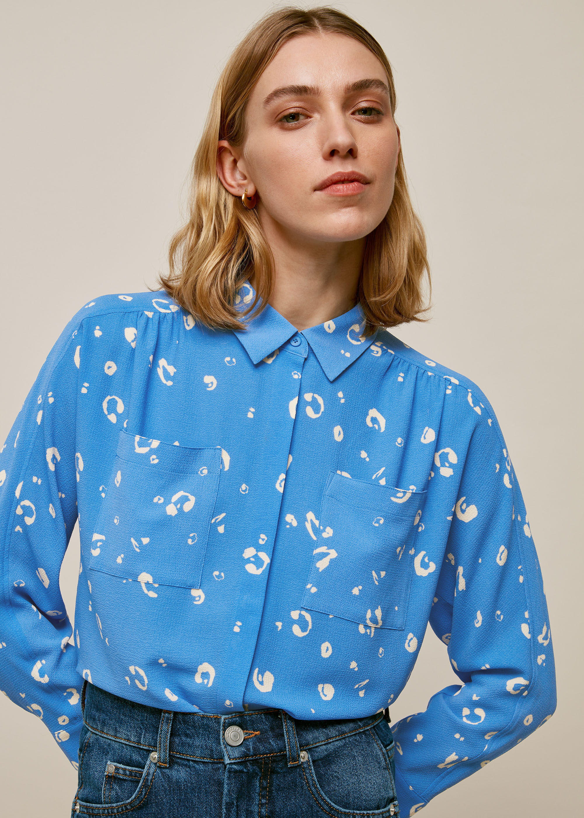 whistles animal print shirt dress