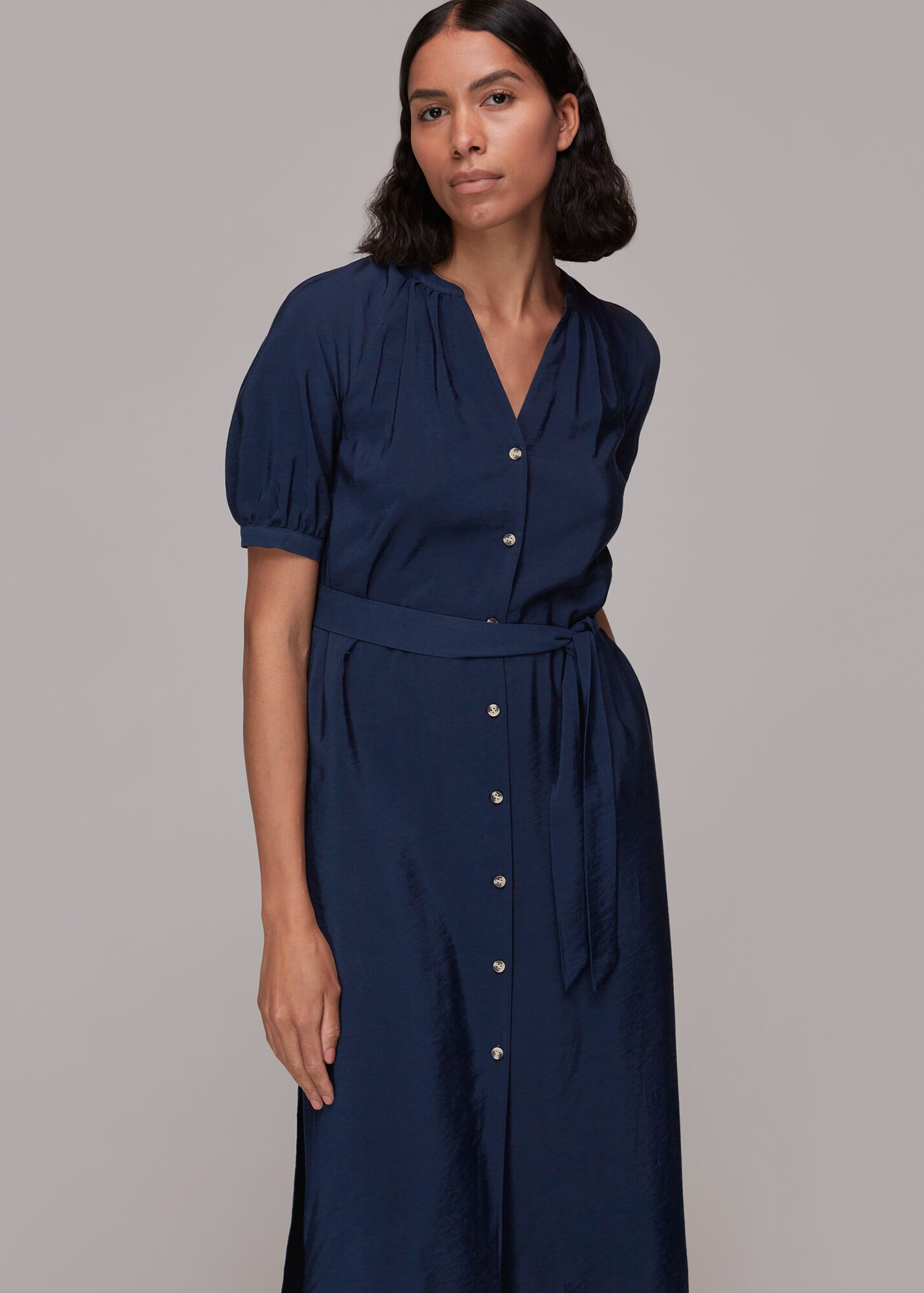 Navy Olivia Midi Dress WHISTLES Whistles