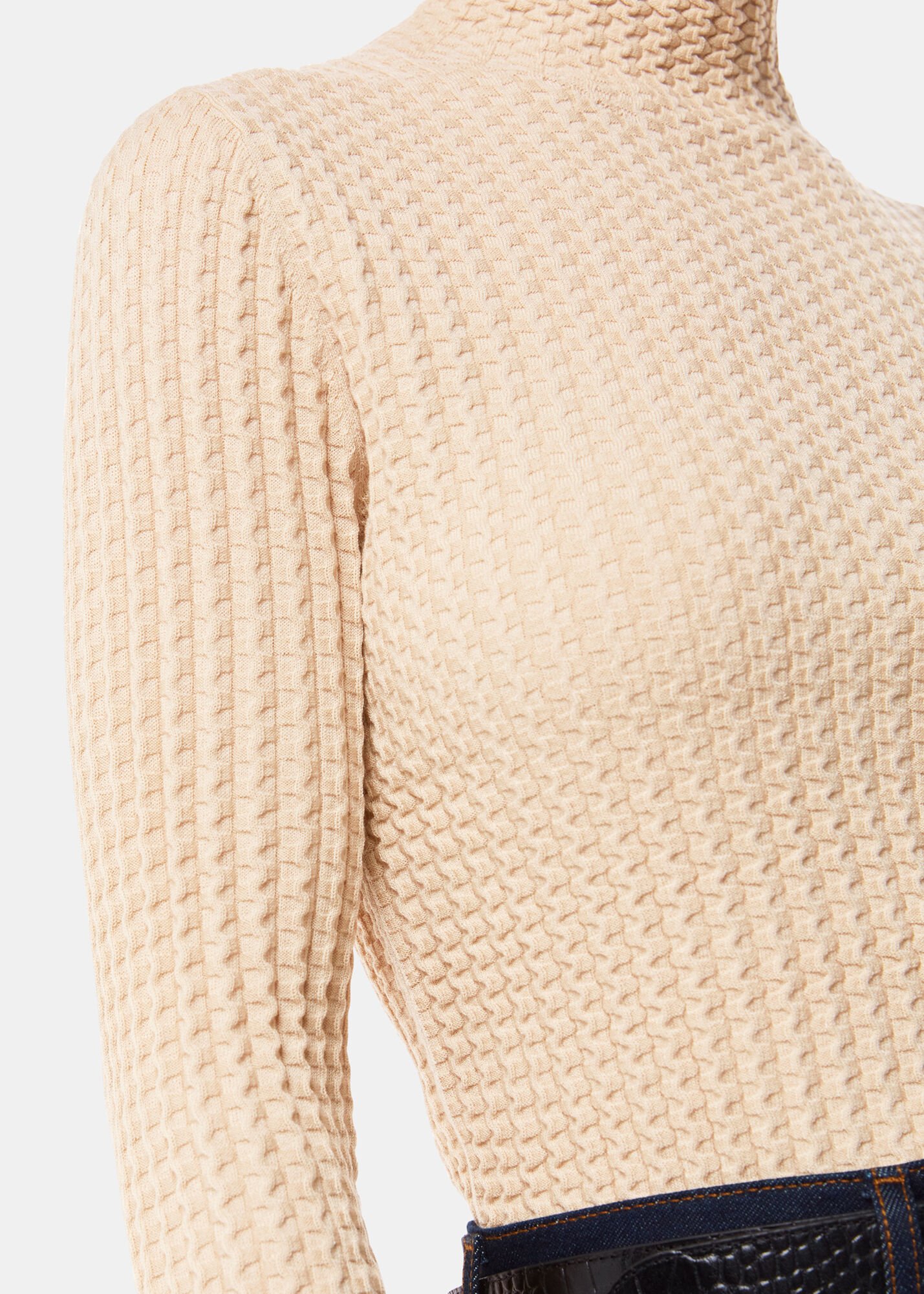 激安本物 Ivory Women's Textured | US Whistles | Sweater Neck High Detail トップス