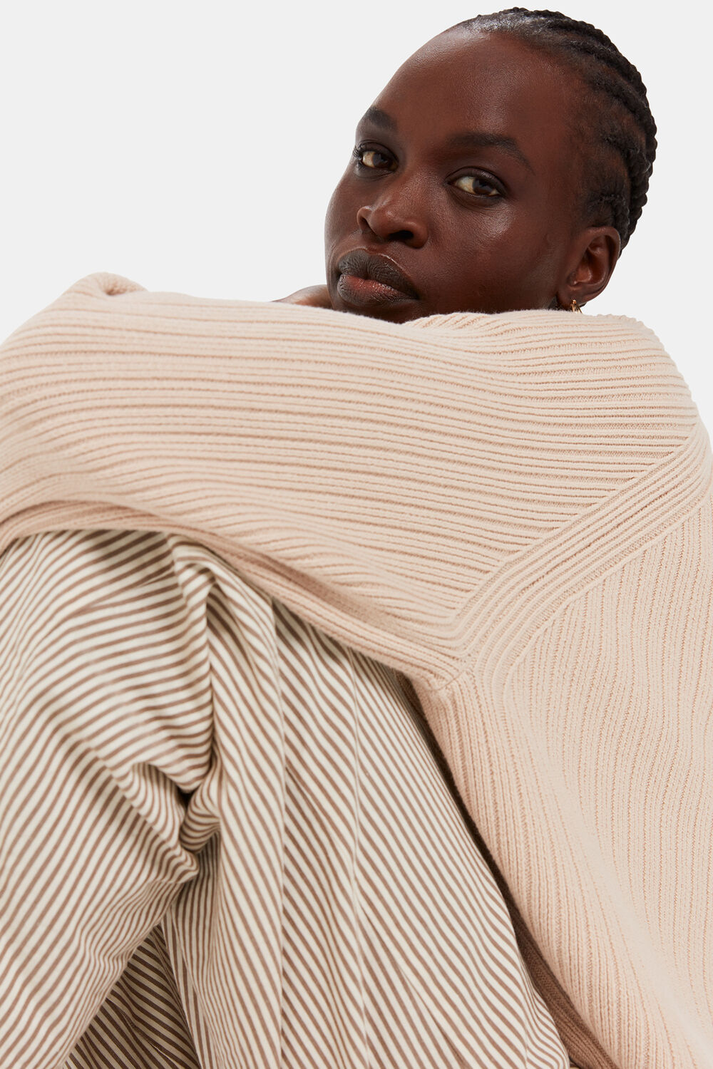 Brown Tessa Stripe Casual Trouser