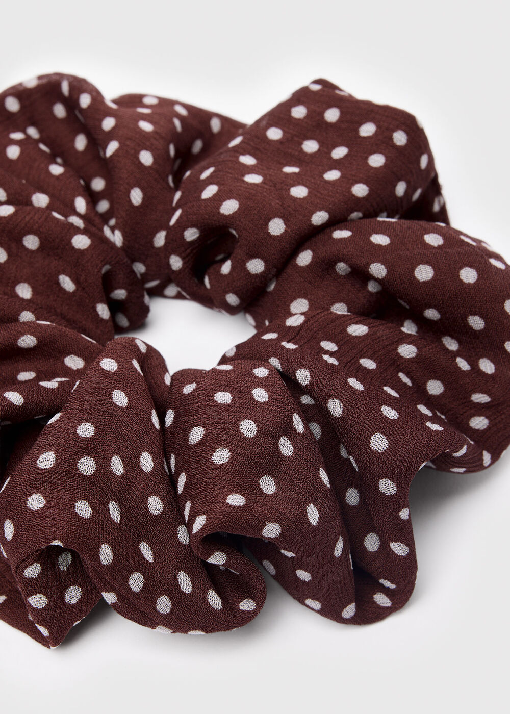 Brown Polka Dot Scrunchie