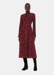 Red/Multi Shadow Tiger Heather Dress | WHISTLES | Whistles UK