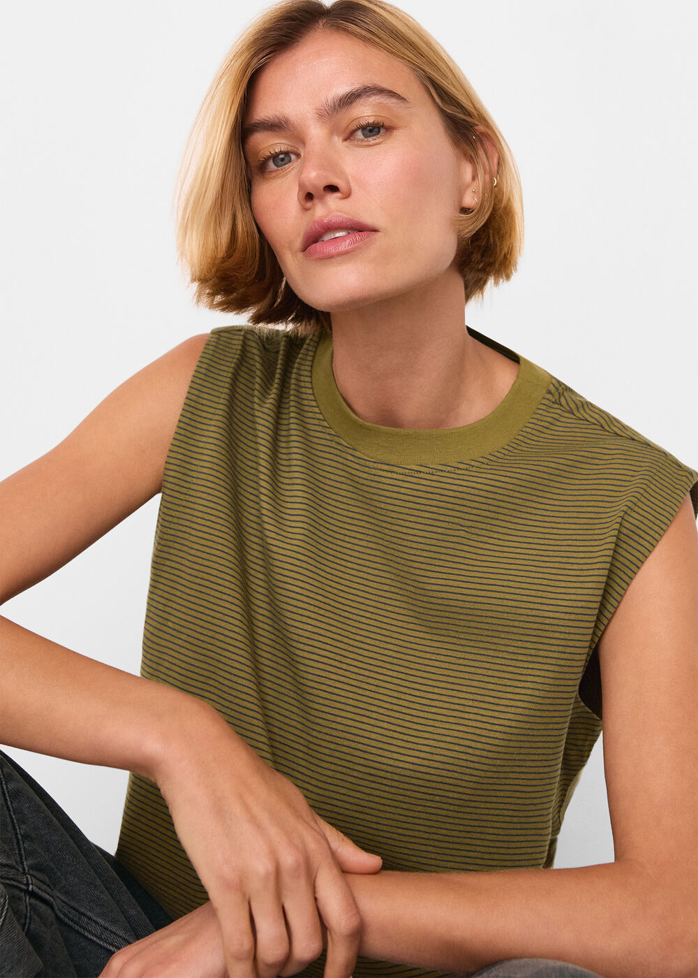 Edie Stripe Sleeveless Vest