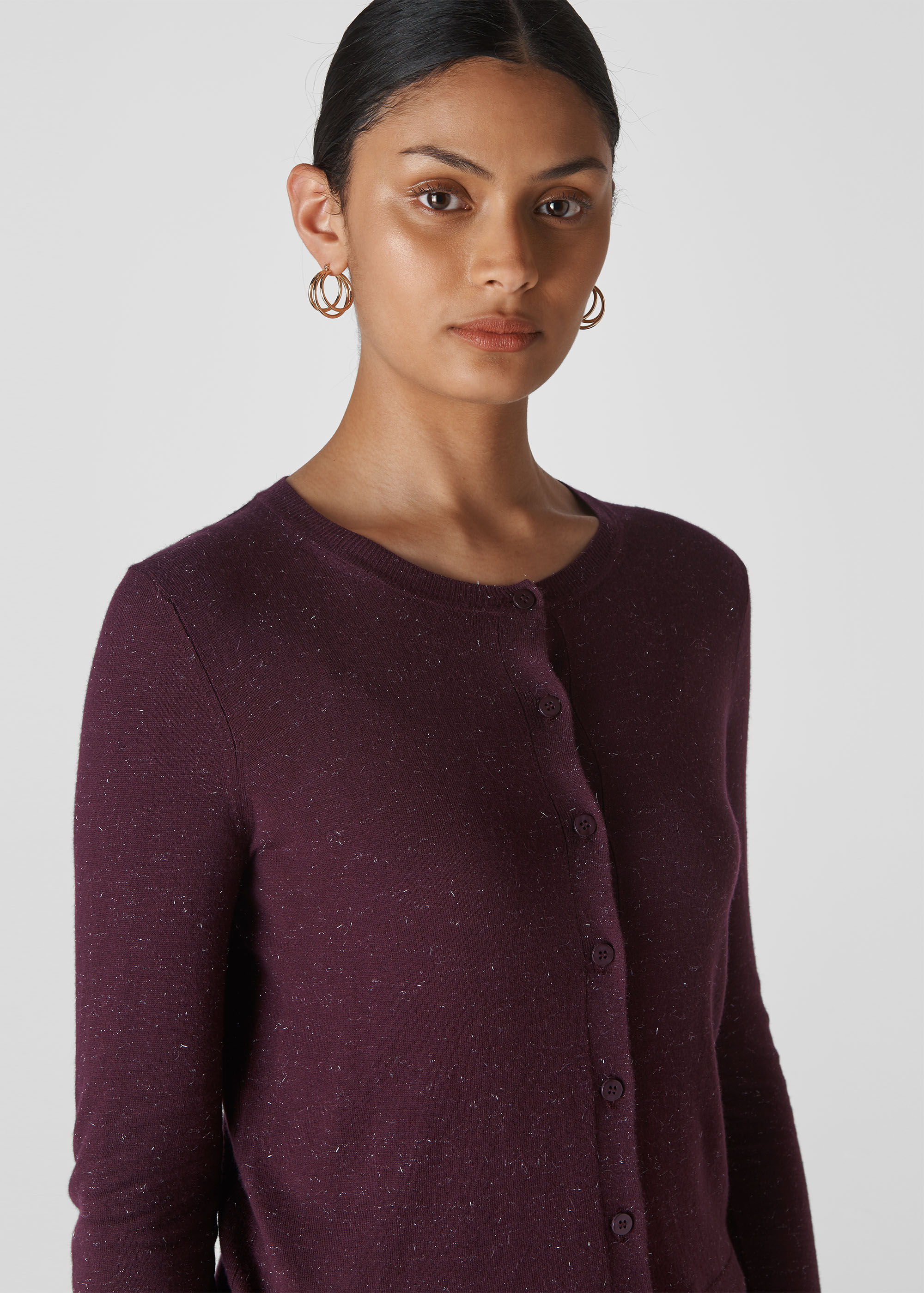 Burgundy Annie Sparkle Cardigan 