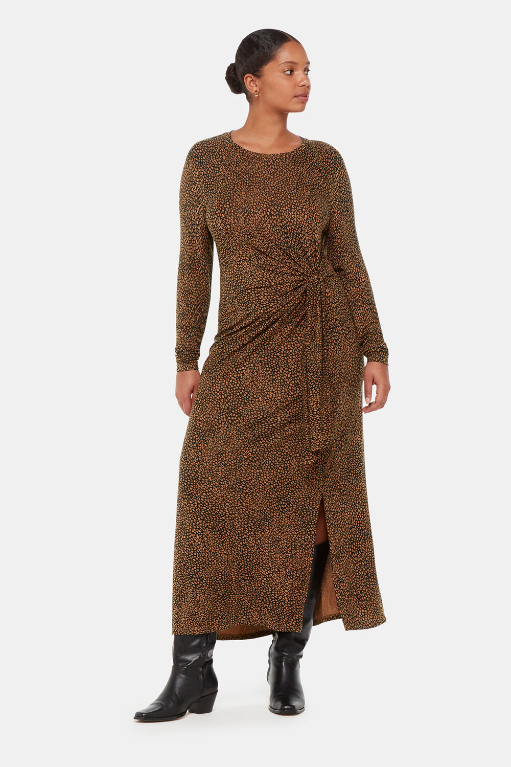 Coffee Bean Tie Jersey Dress