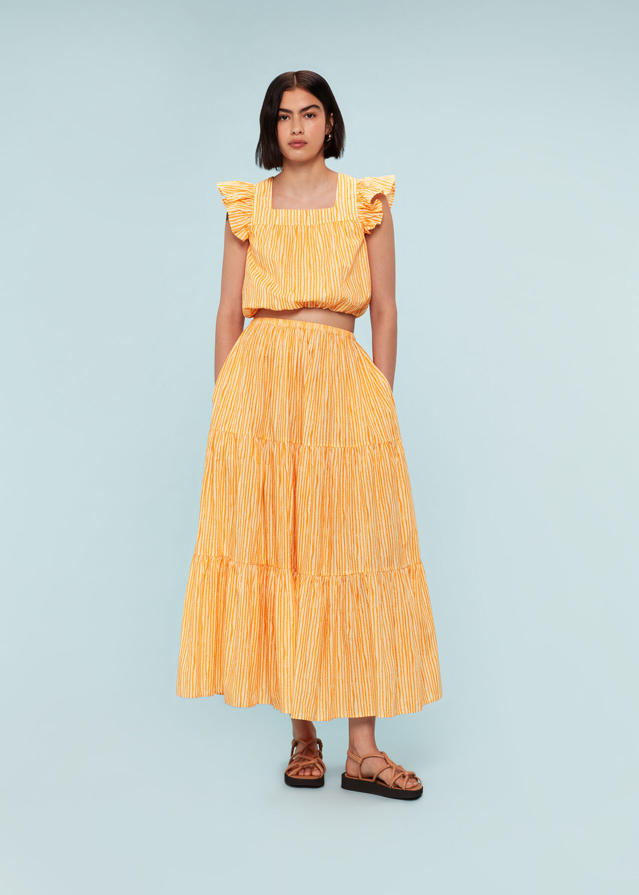 Chalk Stripe Print Top