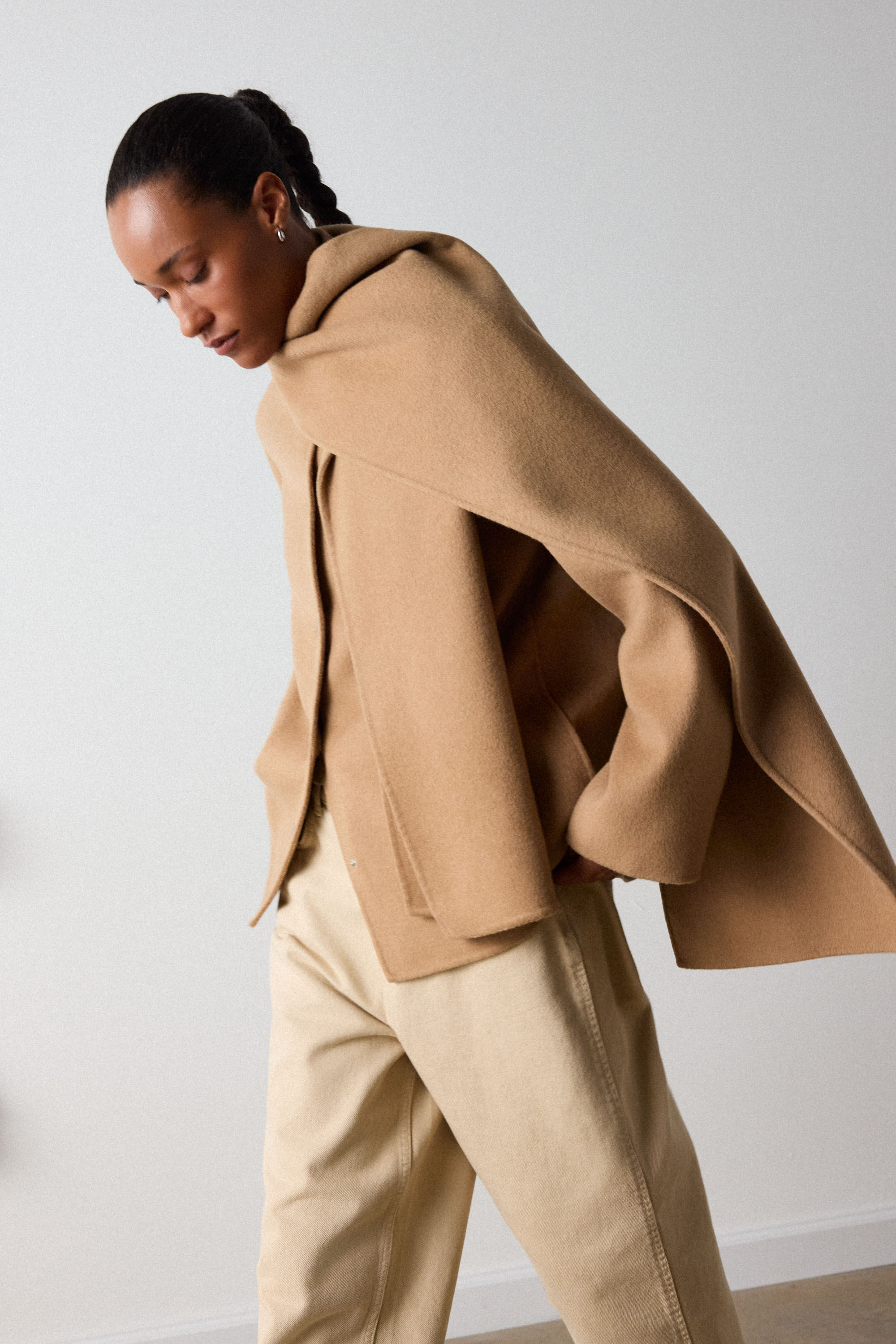 Camel Double Faced Scarf Coat | WHISTLES | Whistles US |