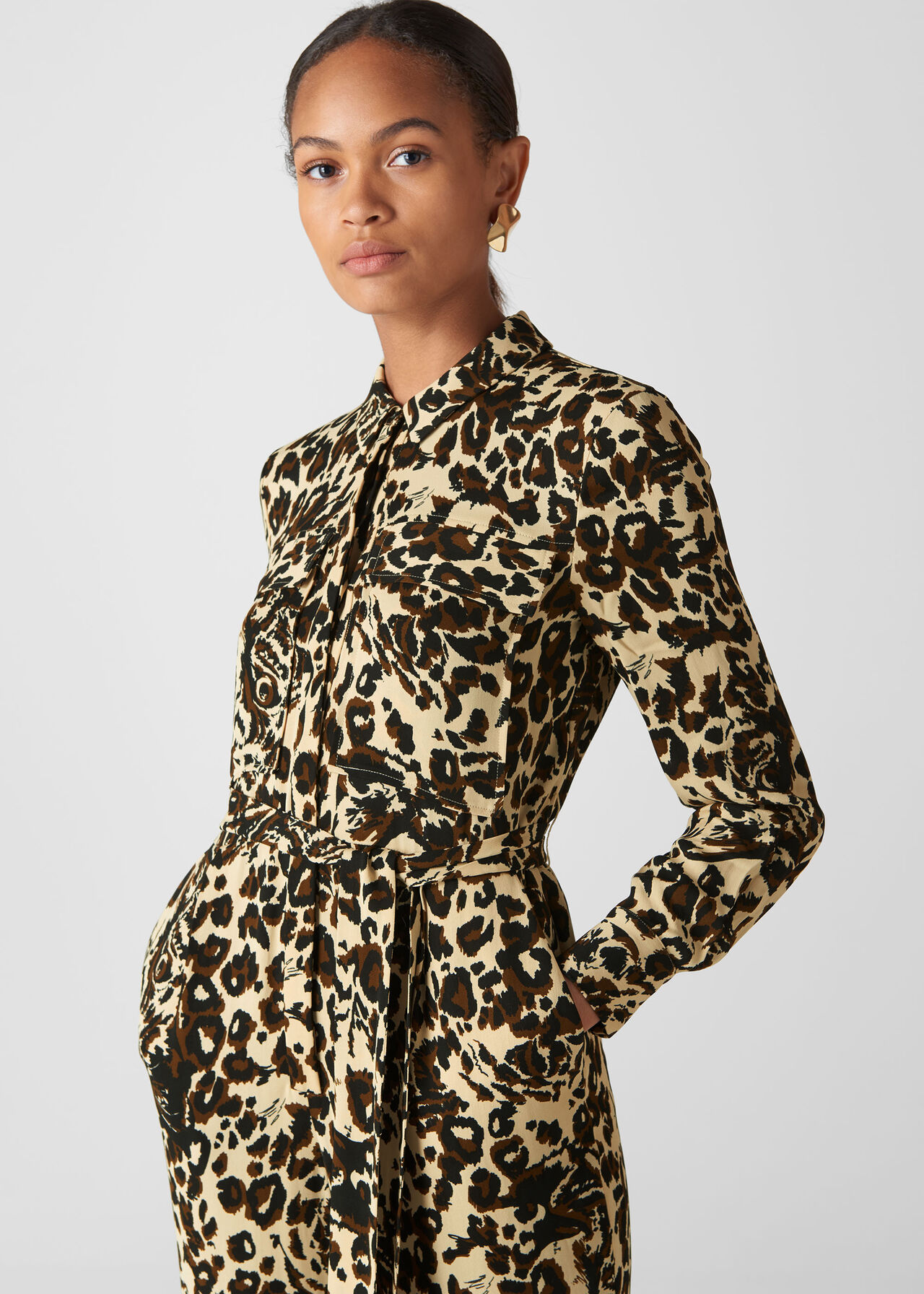 Jungle Cat Utility Jumpsuit Leopard Print