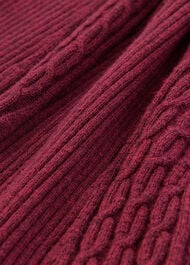 V Neck Cable Ribbed Knit Dress